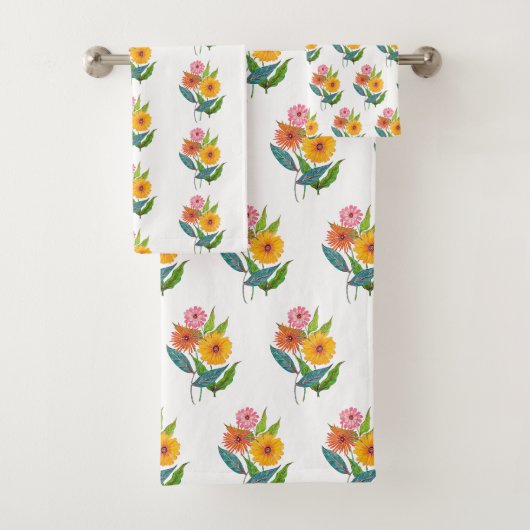 Blume der Wildblume Zinnia Badhandtuch Set (Insitu)