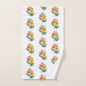 Blume der Wildblume Zinnia Badhandtuch Set (Handtuch)