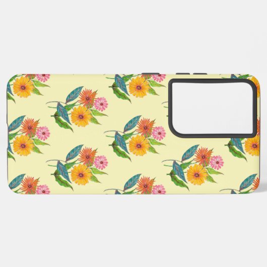 Blume der Wildblume Zinnia Samsung Galaxy Hülle (Rückseite (Horizontal))