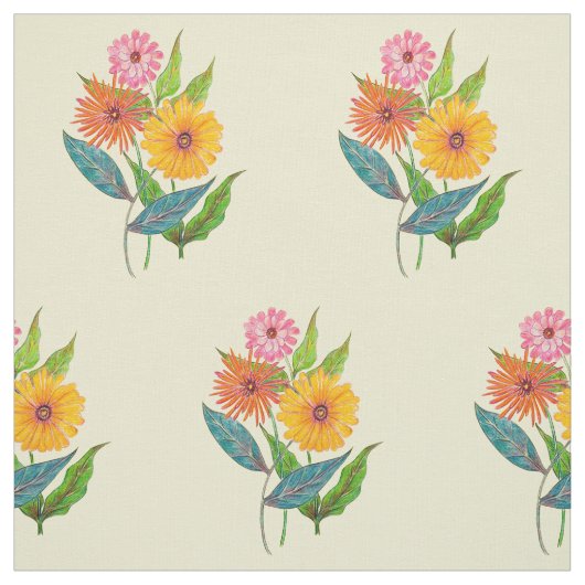 Blume der Wildblume Zinnia Stoff (Muster)