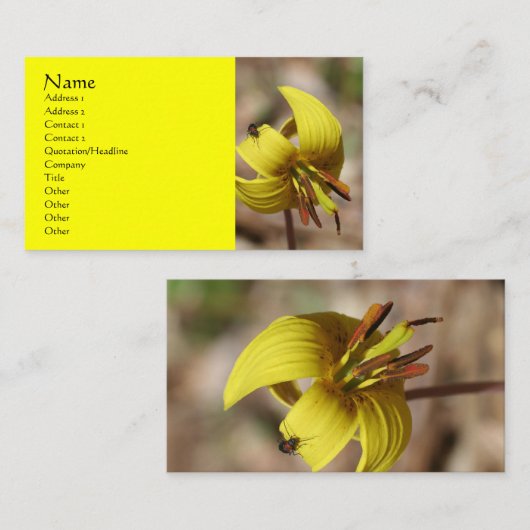 Blume der Wilden Forellen Lilie Business Card Visitenkarte (Vorne/Hinten)