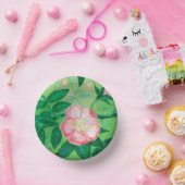 Blume der wilden Rose Pappteller (Party)