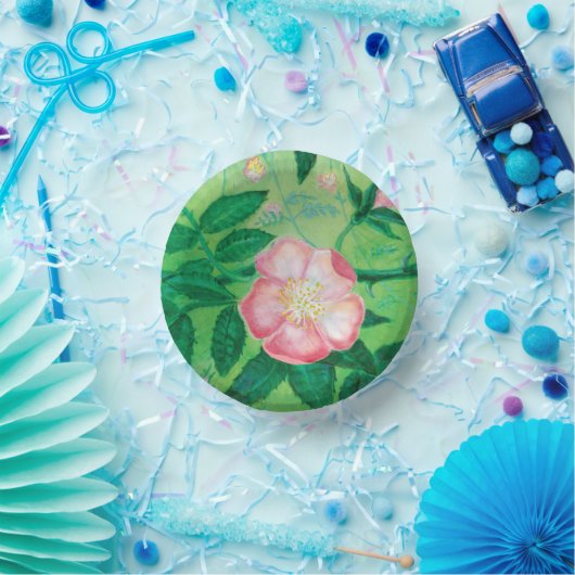 Blume der wilden Rose Pappteller (Party)