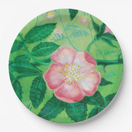 Blume der wilden Rose Pappteller