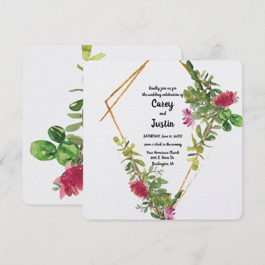 Blume der Wüste blühen Einladung (Vorne/Hinten)