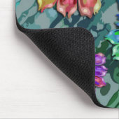 Blume des abstrakten Fraktals 2D | Blau-grüner Spr Mousepad (Ecke)