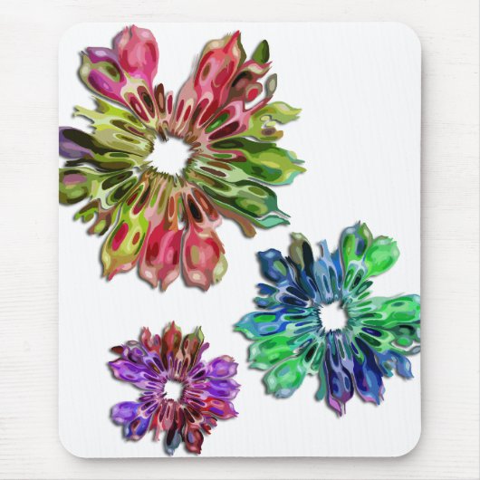 Blume des abstrakten Fraktals 2D Mousepad (Vorne)