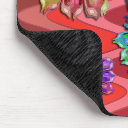 Blume des abstrakten Fraktals 2D | Sinusrot Mousepad (Ecke)