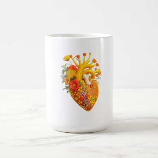 Blume des anatomischen Herzens Kaffeetasse (Mittel)