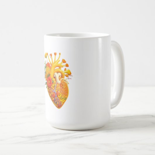 Blume des anatomischen Herzens Kaffeetasse (VorderseiteRechts)