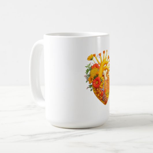 Blume des anatomischen Herzens Kaffeetasse (Vorderseite Links)