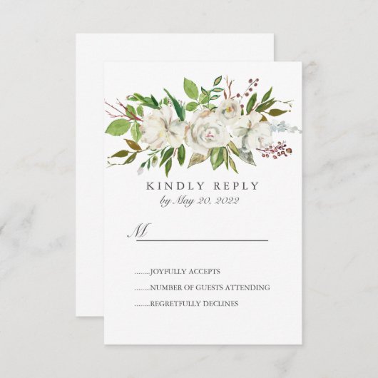 Blume des antiken Gartens mit RSVP (Vorne/Hinten)