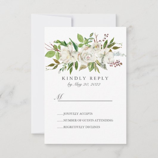 Blume des antiken Gartens mit RSVP Karte (Vorderseite)