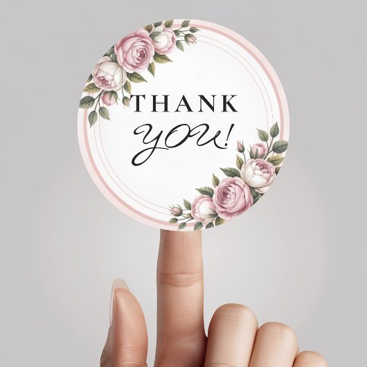 Blume des Aquarellgartens Vielen Dank Runder Aufkleber