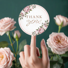 Blume des Aquarellgartens Vielen Dank Runder Aufkleber