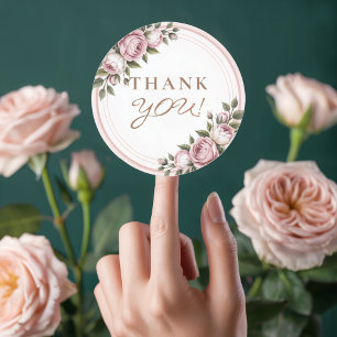 Blume des Aquarellgartens Vielen Dank Runder Aufkleber
