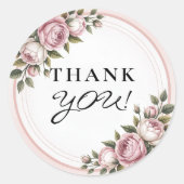 Blume des Aquarellgartens Vielen Dank Runder Aufkleber (Vorderseite)