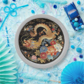 Blume des asiatischen Drachen und des Erdbebens Pappteller (Party)