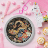 Blume des asiatischen Drachen und des Erdbebens Pappteller (Party)