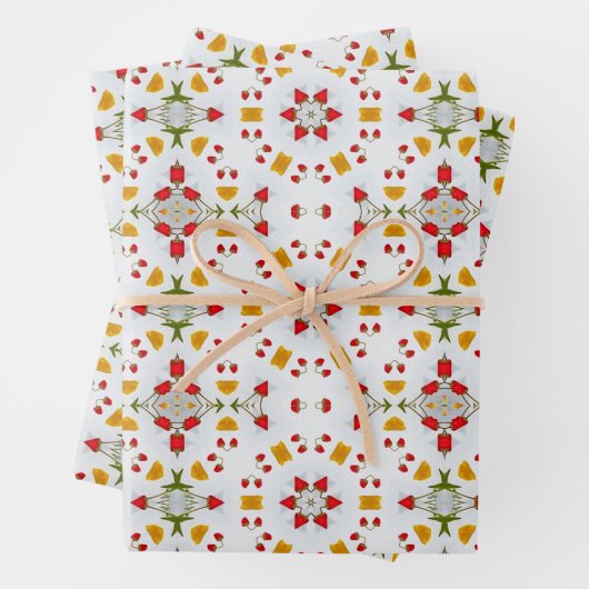 Blume des Atomkerns Vintag Geschenkpapier Set (Beispiel)