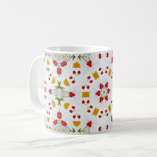 Blume des Atomkerns Vintag Kaffeetasse (Vorderseite Links)
