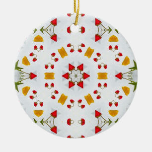 Blume des Atomkerns Vintag Keramik Ornament