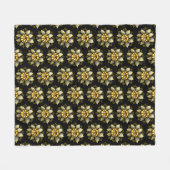 Blume des Auges in Schwarz und Gelb - Fun Hallowee Fleecedecke (Vorderseite (Horizontal))