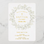 Blume des Babyatemes Taufen Einladung (Vorderseite)