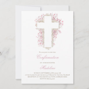 Blume des Babyatmens überqueren Bestätigung Einladung