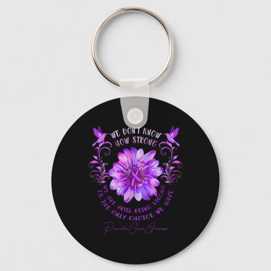 Blume des Bauchspeicheldrüsenkrebses Schlüsselanhänger (Vorderseite)