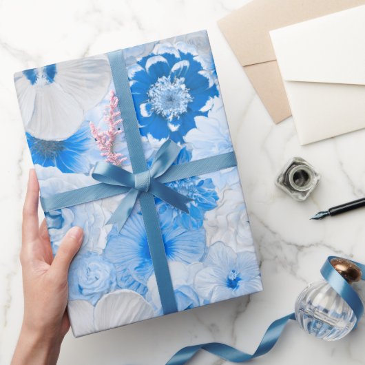 Blume des Blauen Gartens Geschenkpapier (Schenken)
