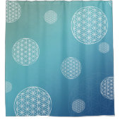 Blume des blauen Türkis Duschvorhang (Vorderseite)