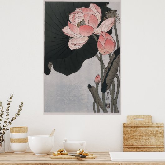 Blume des blühenden Lotus (1920-1930) Poster (Küche)