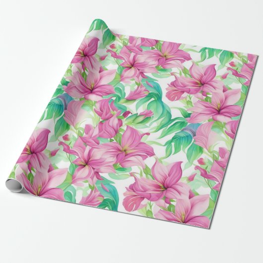 Blume des Blumenmusters Puakenikeni Geschenkpapier (Ungerollt)