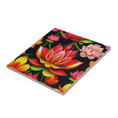 Blume des Blumenrotes Lotus Fliese (Seite)