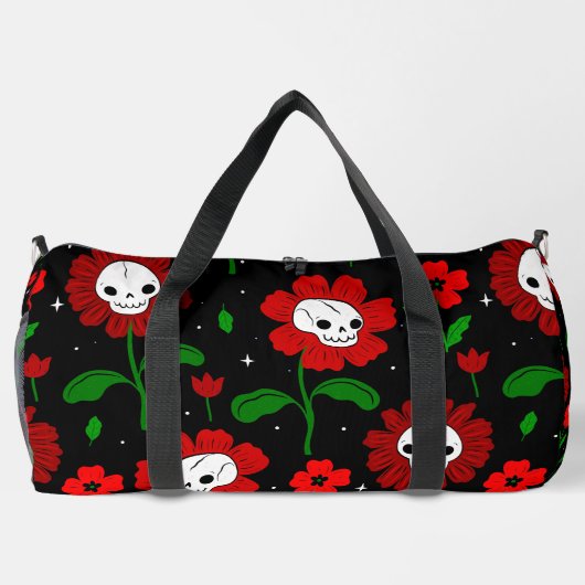 Blume des Blumenschädels Duffle Bag (Rückseite)