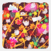 Blume des Botanischen Waldes Quadratischer Aufkleber (Vorderseite)