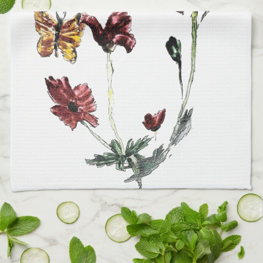 Blume des Butterfly Poppy Handtuch (Gefaltet)