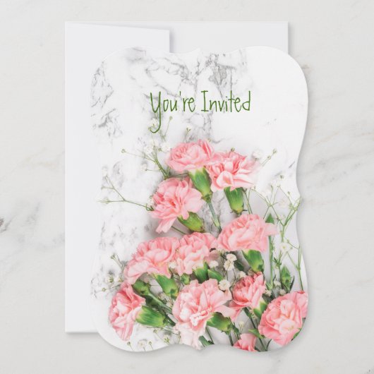 Blume des Carnation Garden zum Hochzeitstag Einladung (Vorderseite)