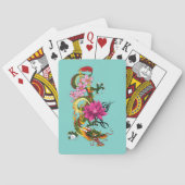 Blume des chinesischen Drachen Lotus blühen Spielkarten (Rückseite)