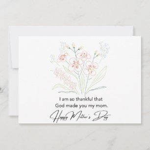 Blume des einfachen Muttertags Zeichnend Dankeskarte