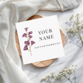 Blume des einfachen und sauberen Psychotherapeuten Quadratische Visitenkarte