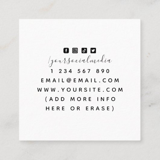 Blume des einfachen und sauberen Psychotherapeuten Quadratische Visitenkarte (Rückseite)