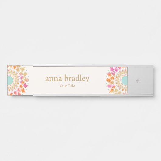 Blume des farbenfrohen Blütenlotus Türschild (Vorderseite )