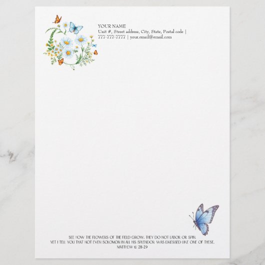 Blume des Felds Briefbogen (Vorderseite)