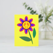 Blume des Friedens - Pop des Friedens Kunst Postkarte (Stehend Vorderseite)