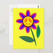 Blume des Friedens - Pop des Friedens Kunst Postkarte (Vorne/Hinten)