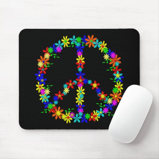 Blume des Friedenssymbols Power Mousepad (Mit Mouse)