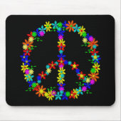 Blume des Friedenssymbols Power Mousepad (Vorne)