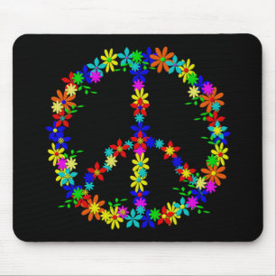 Blume des Friedenssymbols Power Mousepad